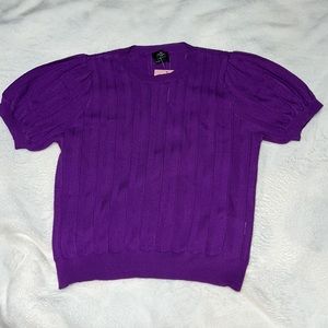 Purple Cross Knit Top